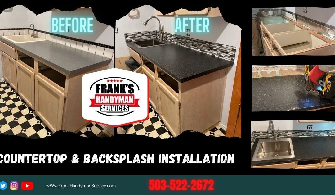 Countertop and backsplash installation