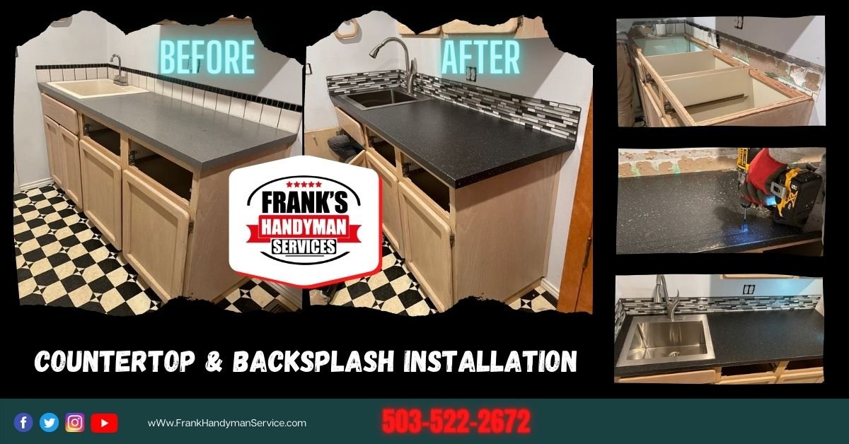 Countertop and backsplash installation