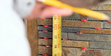 The actual area of the backsplash is measured