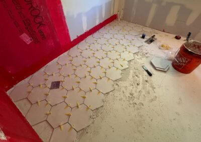 Installing Hexagon Tile in the Shower Wall