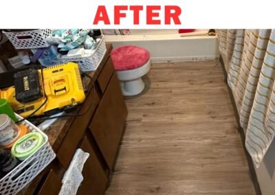 Waterproof vinyl floor installed in Portland bathroom – After renovation by Frank Handyman Services