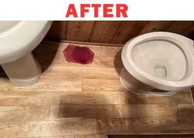 Rustic-style vinyl floor installed in Portland bathroom – After photo by Frank Handyman Services