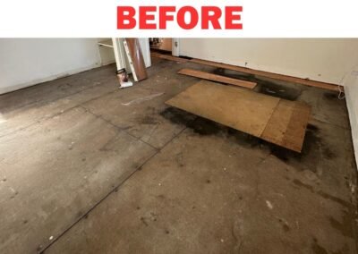 Damaged subfloor in Portland home before floor installation by Frank Handyman Services