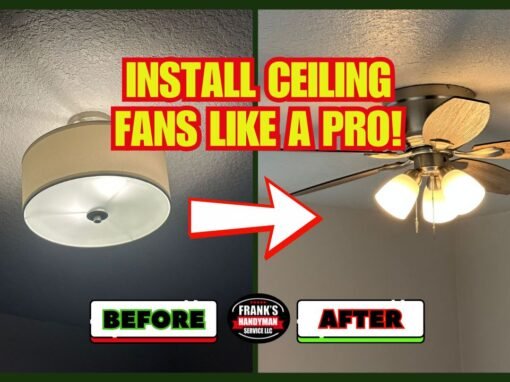 Handyman installing ceiling fan in Aloha home