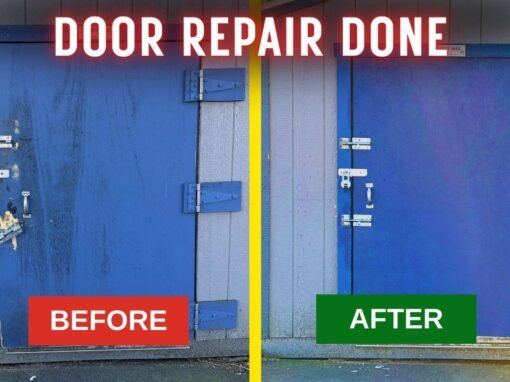 Commercial exterior storage door repair completed in Portland Oregon
