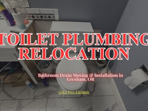 Toilet plumbing relocation project in Gresham OR bathroom remodel